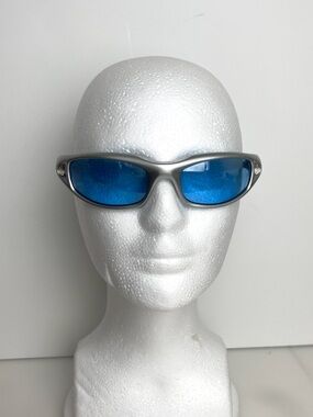 Vintage Y2K SPY Optic Wrap Sunglasses scoopHG Light Mirrored Blue Lens Italy